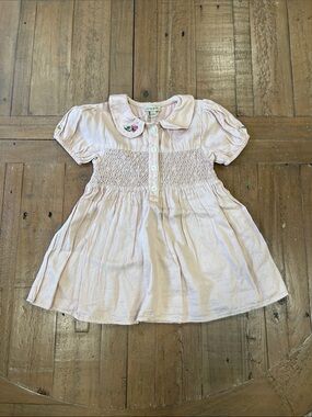 Shirley Bredal floral embroidered smocked dress 1-2 years heirloom classic